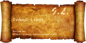 Iványi Lipót névjegykártya